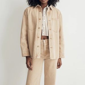 madewell denim shirt-jacket: botanical yarn-dye edition